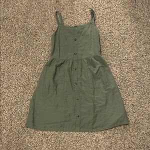 Old Navy Girls Green Button-Down Sundress